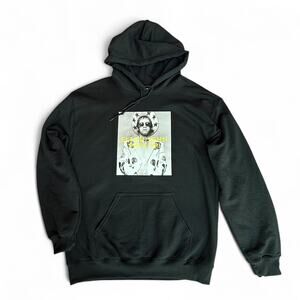 RARE JET by John Eshaya Graphic Hoodie Elton John Pop Up Black Rocketman Y2K M